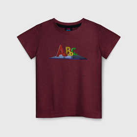 Детская футболка хлопок с принтом Разноцветные английские буквы АВС в Белгороде, 100% хлопок | круглый вырез горловины, полуприлегающий силуэт, длина до линии бедер | Тематика изображения на принте: 