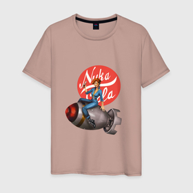 Мужская футболка хлопок с принтом Nuka   cola bomb в Курске, 100% хлопок | прямой крой, круглый вырез горловины, длина до линии бедер, слегка спущенное плечо. | 