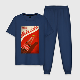 Мужская пижама хлопок с принтом Drink nuka   cola в Екатеринбурге, 100% хлопок | брюки и футболка прямого кроя, без карманов, на брюках мягкая резинка на поясе и по низу штанин
 | 