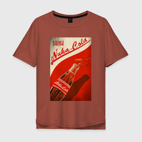 Мужская футболка хлопок Oversize с принтом Drink nuka   cola в Петрозаводске, 100% хлопок | свободный крой, круглый ворот, “спинка” длиннее передней части | Тематика изображения на принте: 