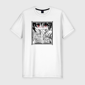 Мужская футболка хлопок Slim с принтом Ахегао демон в Кировске, 92% хлопок, 8% лайкра | приталенный силуэт, круглый вырез ворота, длина до линии бедра, короткий рукав | Тематика изображения на принте: 