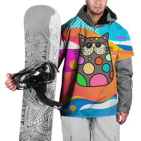 Накидка на куртку 3D с принтом Котик в разноцветных  пятнах в Курске, 100% полиэстер |  | Тематика изображения на принте: 