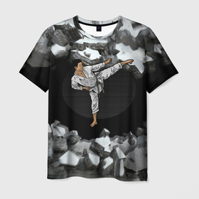 Мужская футболка 3D с принтом Боевые искусства    каратист в Курске, 100% полиэфир | прямой крой, круглый вырез горловины, длина до линии бедер | 