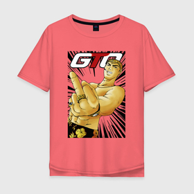 Мужская футболка хлопок Oversize с принтом Onizuka fuck в Тюмени, 100% хлопок | свободный крой, круглый ворот, “спинка” длиннее передней части | 