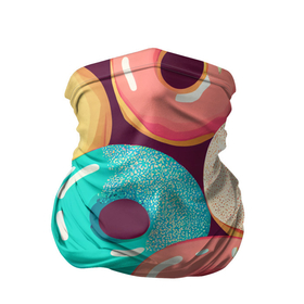 Бандана-труба 3D с принтом Пончики и только пончики в Кировске, 100% полиэстер, ткань с особыми свойствами — Activecool | плотность 150‒180 г/м2; хорошо тянется, но сохраняет форму | 