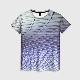 Женская футболка 3D с принтом Ребристая абстрактная поверхность в Тюмени, 100% полиэфир ( синтетическое хлопкоподобное полотно) | прямой крой, круглый вырез горловины, длина до линии бедер | 