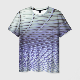 Мужская футболка 3D с принтом Ребристая абстрактная поверхность в Тюмени, 100% полиэфир | прямой крой, круглый вырез горловины, длина до линии бедер | 