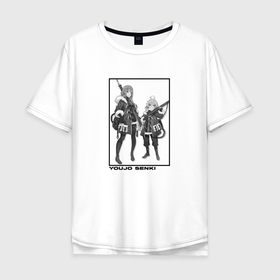 Мужская футболка хлопок Oversize с принтом Youjo Senki art в Кировске, 100% хлопок | свободный крой, круглый ворот, “спинка” длиннее передней части | Тематика изображения на принте: 