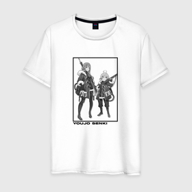Мужская футболка хлопок с принтом Youjo Senki art в Кировске, 100% хлопок | прямой крой, круглый вырез горловины, длина до линии бедер, слегка спущенное плечо. | 