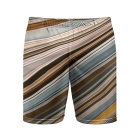 Мужские шорты спортивные с принтом Colored wavy lines в Тюмени,  |  | 