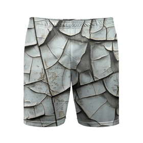 Мужские шорты спортивные с принтом Старая растрескавшаяся краска в Белгороде,  |  | Тематика изображения на принте: 