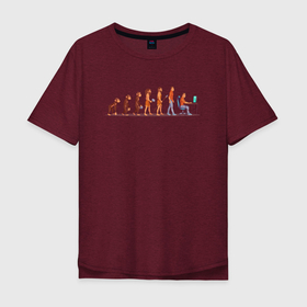 Мужская футболка хлопок Oversize с принтом Эволюция программиста (programmer evolution) в Кировске, 100% хлопок | свободный крой, круглый ворот, “спинка” длиннее передней части | 