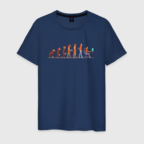 Мужская футболка хлопок с принтом Эволюция программиста (programmer evolution) в Санкт-Петербурге, 100% хлопок | прямой крой, круглый вырез горловины, длина до линии бедер, слегка спущенное плечо. | Тематика изображения на принте: 