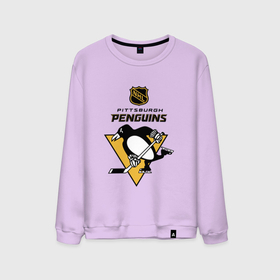 Мужской свитшот хлопок с принтом Питтсбург Пингвинз НХЛ логотип в Белгороде, 100% хлопок |  | Тематика изображения на принте: 