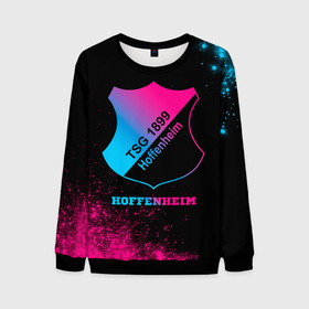 Мужской свитшот 3D с принтом Hoffenheim   neon gradient в Екатеринбурге, 100% полиэстер с мягким внутренним слоем | круглый вырез горловины, мягкая резинка на манжетах и поясе, свободная посадка по фигуре | 