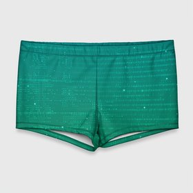 Мужские купальные плавки 3D с принтом Двоичный код на зеленом фоне в Курске, Полиэстер 85%, Спандекс 15% |  | Тематика изображения на принте: 