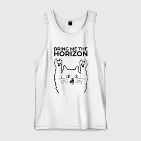 Мужская майка хлопок с принтом Bring Me the Horizon   rock cat , 100% хлопок |  | 