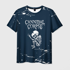 Мужская футболка 3D с принтом Cannibal Corpse   брызги в Екатеринбурге, 100% полиэфир | прямой крой, круглый вырез горловины, длина до линии бедер | Тематика изображения на принте: 