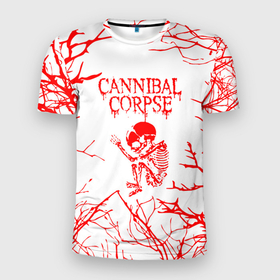 Мужская футболка 3D Slim с принтом Cannibal Corpse ветки , 100% полиэстер с улучшенными характеристиками | приталенный силуэт, круглая горловина, широкие плечи, сужается к линии бедра | Тематика изображения на принте: 
