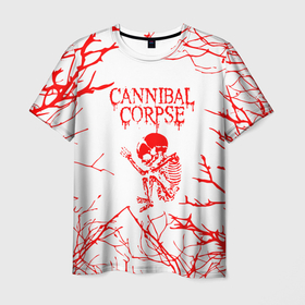 Мужская футболка 3D с принтом Cannibal Corpse ветки , 100% полиэфир | прямой крой, круглый вырез горловины, длина до линии бедер | Тематика изображения на принте: 