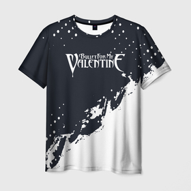Мужская футболка 3D с принтом Bullet For My Valentine краска в Белгороде, 100% полиэфир | прямой крой, круглый вырез горловины, длина до линии бедер | 