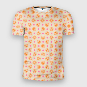 Мужская футболка 3D Slim с принтом Цветочки пастельного цвета в Санкт-Петербурге, 100% полиэстер с улучшенными характеристиками | приталенный силуэт, круглая горловина, широкие плечи, сужается к линии бедра | 