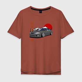 Мужская футболка хлопок Oversize с принтом Toyota Soarer 2jz gte JDM Retro Design , 100% хлопок | свободный крой, круглый ворот, “спинка” длиннее передней части | 