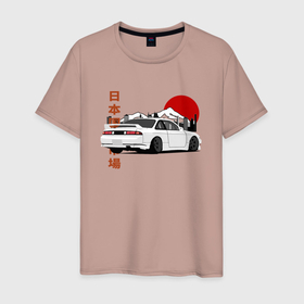 Мужская футболка хлопок с принтом Nissan Silvia S14 Sr20 Japan Car в Новосибирске, 100% хлопок | прямой крой, круглый вырез горловины, длина до линии бедер, слегка спущенное плечо. | 