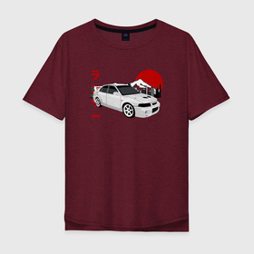 Мужская футболка хлопок Oversize с принтом Mitsubishi Lancer Evolution VI JDM Car в Кировске, 100% хлопок | свободный крой, круглый ворот, “спинка” длиннее передней части | 