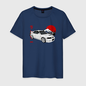 Мужская футболка хлопок с принтом Mitsubishi Lancer Evolution VI JDM Car , 100% хлопок | прямой крой, круглый вырез горловины, длина до линии бедер, слегка спущенное плечо. | 