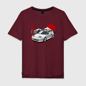 Мужская футболка хлопок Oversize с принтом Toyota Mr2 w10 , 100% хлопок | свободный крой, круглый ворот, “спинка” длиннее передней части | 