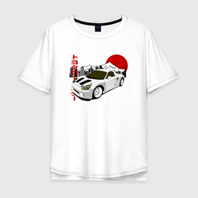 Мужская футболка хлопок Oversize с принтом Toyota Mr s Retro JDM Style в Санкт-Петербурге, 100% хлопок | свободный крой, круглый ворот, “спинка” длиннее передней части | 
