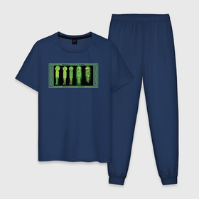 Мужская пижама хлопок с принтом Morty s States в Петрозаводске, 100% хлопок | брюки и футболка прямого кроя, без карманов, на брюках мягкая резинка на поясе и по низу штанин
 | 