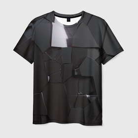 Мужская футболка 3D с принтом Треснутый асфальт в Белгороде, 100% полиэфир | прямой крой, круглый вырез горловины, длина до линии бедер | 