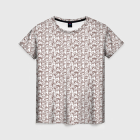 Женская футболка 3D с принтом Лица в квадрате в Курске, 100% полиэфир ( синтетическое хлопкоподобное полотно) | прямой крой, круглый вырез горловины, длина до линии бедер | 