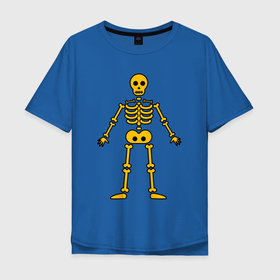 Мужская футболка хлопок Oversize с принтом Жёлтый скелетик , 100% хлопок | свободный крой, круглый ворот, “спинка” длиннее передней части | 