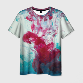 Мужская футболка 3D с принтом Абстрактный красочный дым в Курске, 100% полиэфир | прямой крой, круглый вырез горловины, длина до линии бедер | Тематика изображения на принте: 