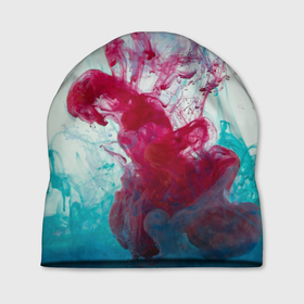 Шапка 3D с принтом Абстрактный красочный дым в Курске, 100% полиэстер | универсальный размер, печать по всей поверхности изделия | Тематика изображения на принте: 
