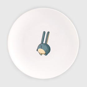 Тарелка с принтом Забавный  круглый кролик в Курске, фарфор | диаметр - 210 мм
диаметр для нанесения принта - 120 мм | 