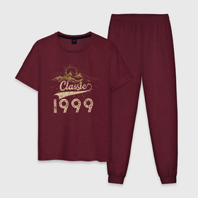 Мужская пижама хлопок с принтом Классика 1999 горы в Тюмени, 100% хлопок | брюки и футболка прямого кроя, без карманов, на брюках мягкая резинка на поясе и по низу штанин
 | Тематика изображения на принте: 
