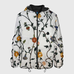 Мужская куртка 3D с принтом Каменные цветы в Новосибирске, ткань верха — 100% полиэстер, подклад — флис | прямой крой, подол и капюшон оформлены резинкой с фиксаторами, два кармана без застежек по бокам, один большой потайной карман на груди. Карман на груди застегивается на липучку | 