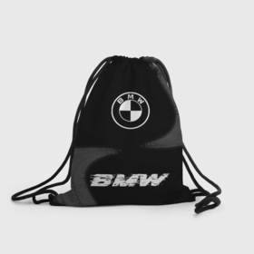 Рюкзак-мешок 3D с принтом BMW speed шины на темном: символ, надпись в Белгороде, 100% полиэстер | плотность ткани — 200 г/м2, размер — 35 х 45 см; лямки — толстые шнурки, застежка на шнуровке, без карманов и подкладки | 