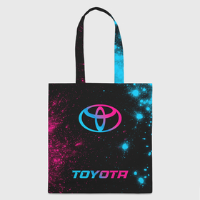Шоппер 3D с принтом Toyota   neon gradient: символ, надпись в Петрозаводске, 100% полиэстер | Плотность: 200 г/м2; Размер: 34×35 см; Высота лямок: 30 см | 