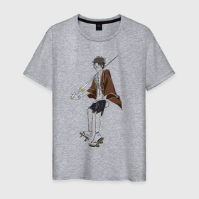 Мужская футболка хлопок с принтом Art Самурай Чамплу в Кировске, 100% хлопок | прямой крой, круглый вырез горловины, длина до линии бедер, слегка спущенное плечо. | 
