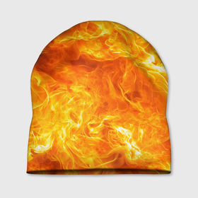 Шапка 3D с принтом Бушующий огонь в Тюмени, 100% полиэстер | универсальный размер, печать по всей поверхности изделия | 