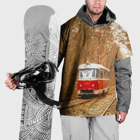 Накидка на куртку 3D с принтом Одинокий трамвай   Россия в Екатеринбурге, 100% полиэстер |  | Тематика изображения на принте: 