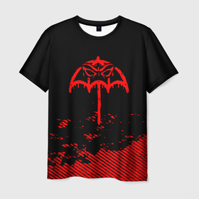Мужская футболка 3D с принтом Bring Me the Horizon красный фонтик в Курске, 100% полиэфир | прямой крой, круглый вырез горловины, длина до линии бедер | 