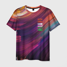 Мужская футболка 3D с принтом Разноцветная экспрессивная композиция   Milano , 100% полиэфир | прямой крой, круглый вырез горловины, длина до линии бедер | 