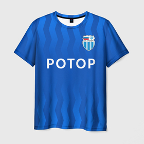 Мужская футболка 3D с принтом ФК Ротор   Волгоградский футбольный клуб в Екатеринбурге, 100% полиэфир | прямой крой, круглый вырез горловины, длина до линии бедер | 