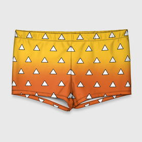 Мужские купальные плавки 3D с принтом Оранжевое кимоно с треугольниками   Зеницу клинок , Полиэстер 85%, Спандекс 15% |  | 
